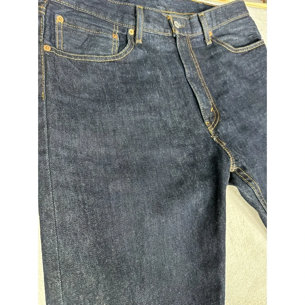 Levis 505 Jeans Mens 38x34 Blue Regular Straight Mid Rise Dark Wash